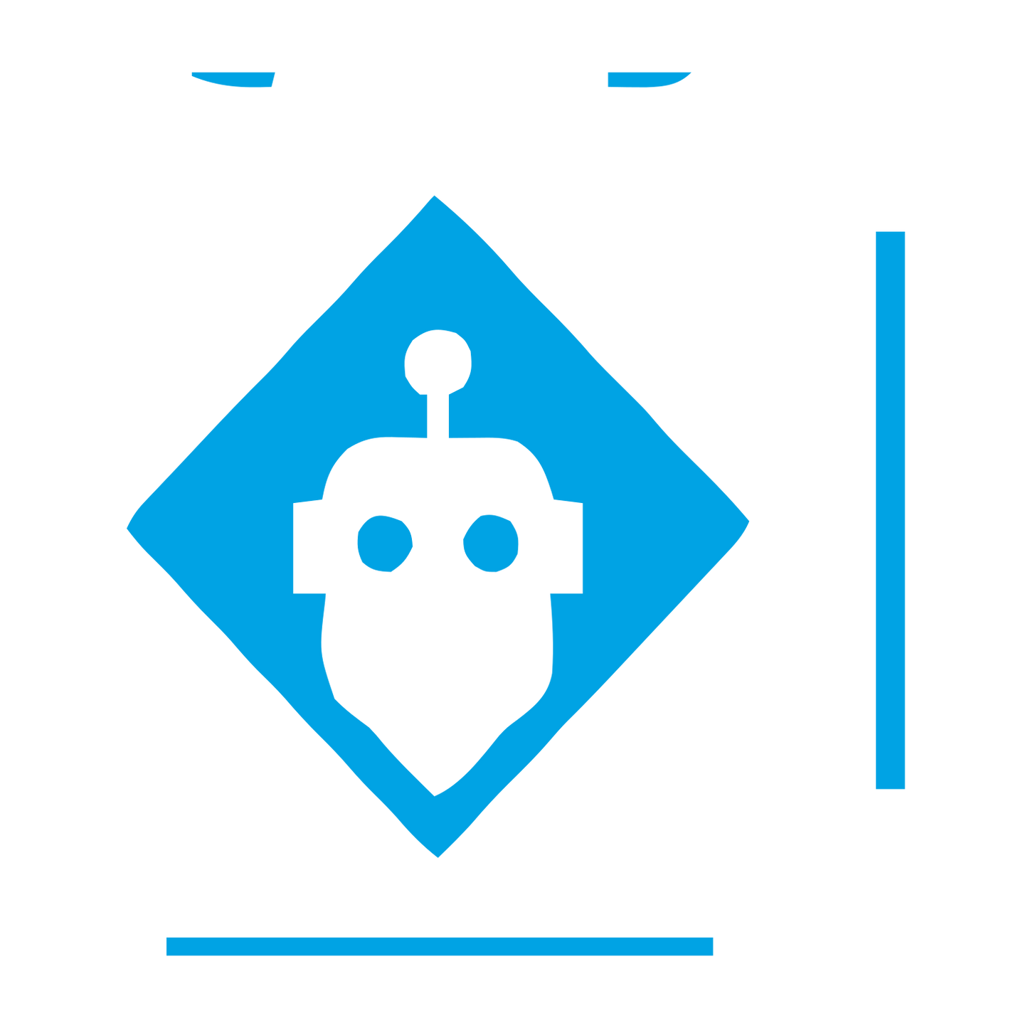Robot Head Diamond Logo #00a3e4