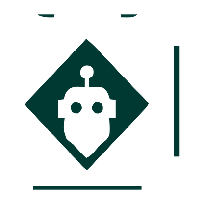 Robot Head Diamond Logo #003932