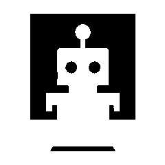 Negative Space Robot Logo