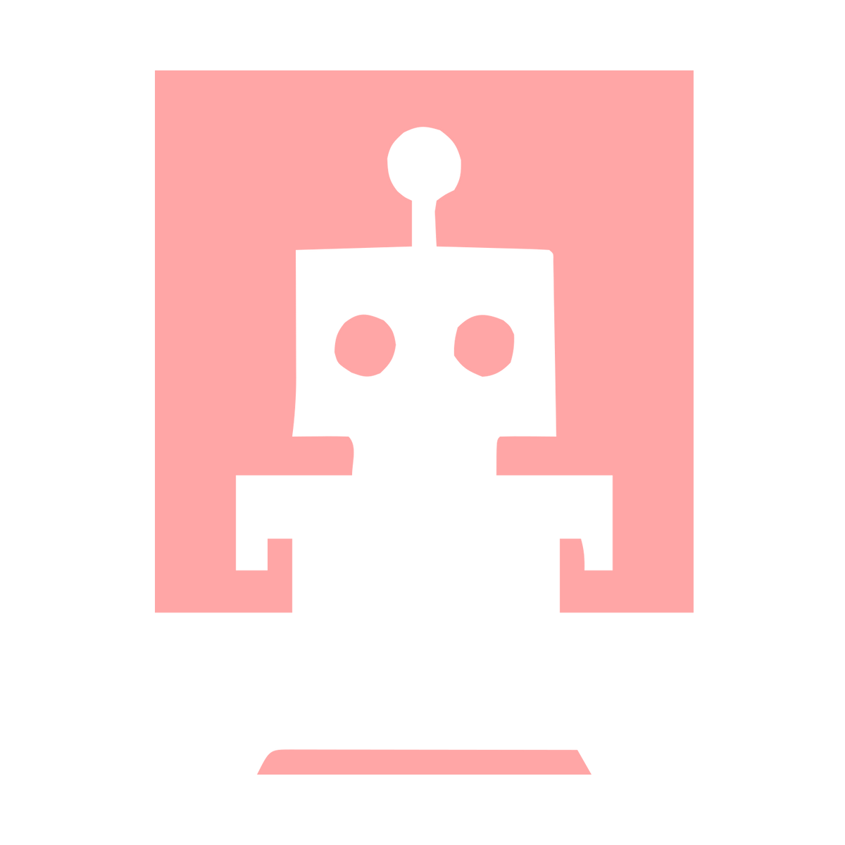 Negative Space Robot Logo #ffa6a6