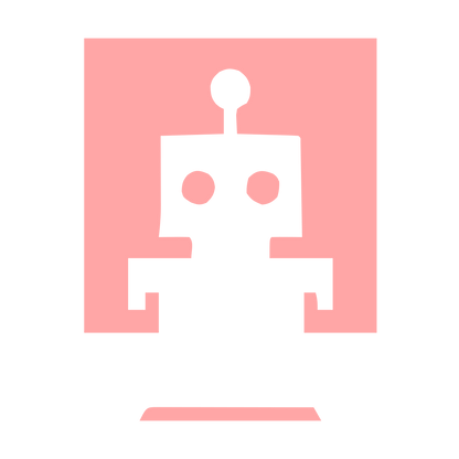 Negative Space Robot Logo #ffa6a6