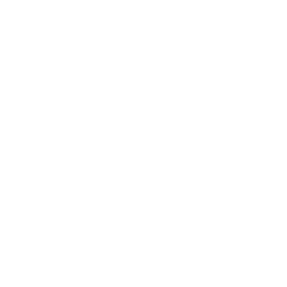 Negative Space Robot Logo #ffffff