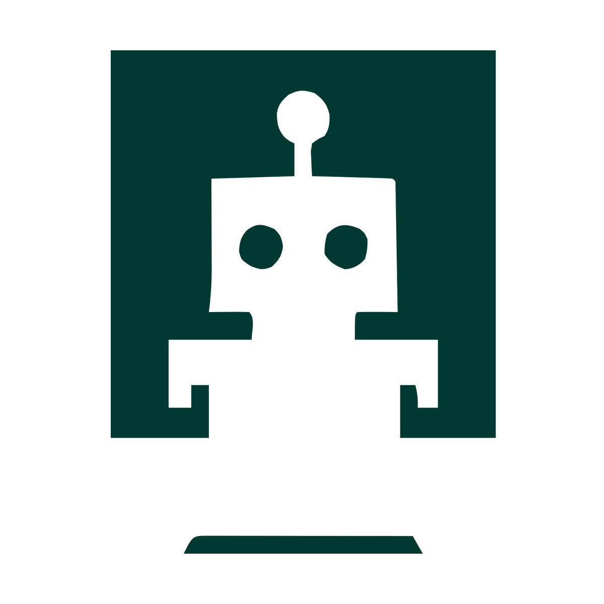 Negative Space Robot Logo #003932