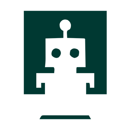 Negative Space Robot Logo #003932