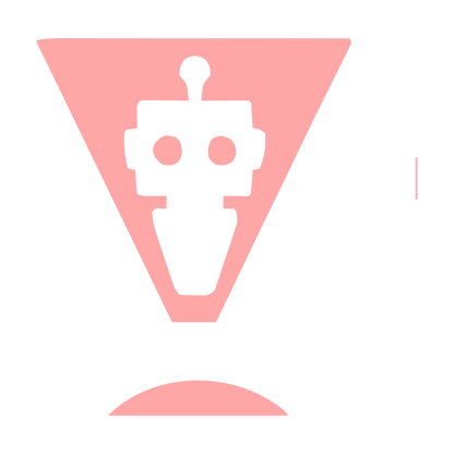 Negative Space Robot Logo #ffa6a6