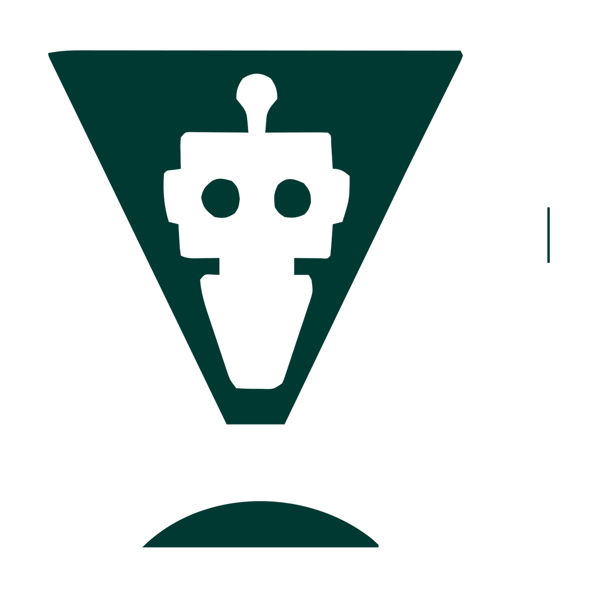 Negative Space Robot Logo #003932