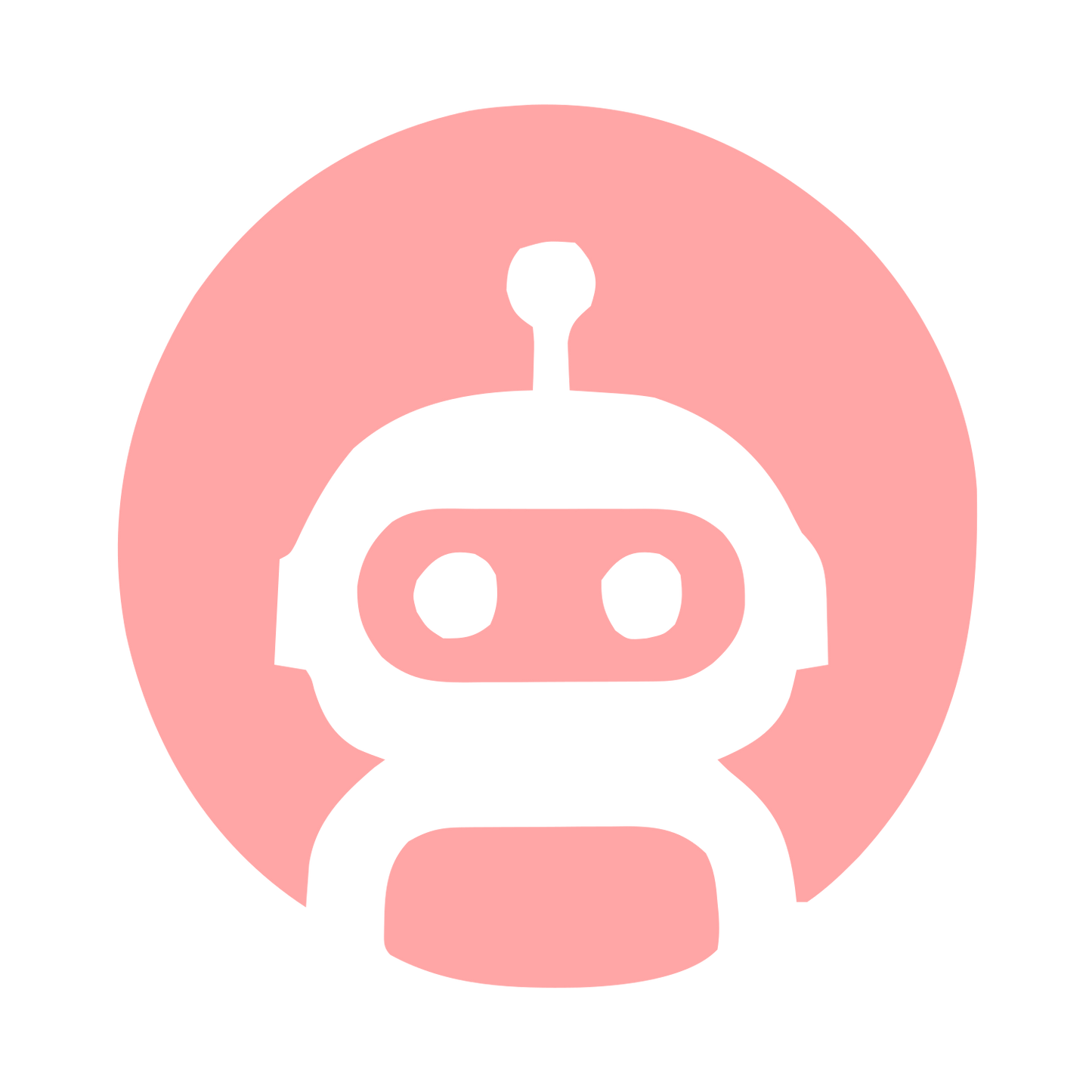 Robot Face Circle Logo #ffa6a6