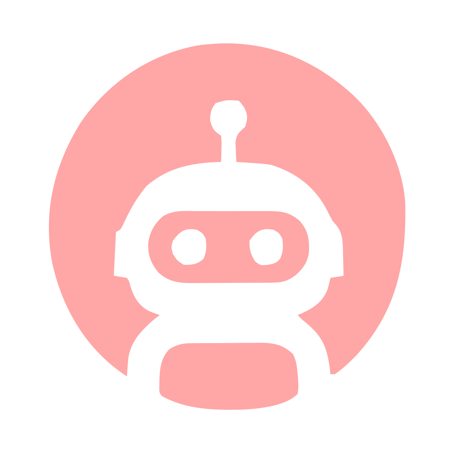 Robot Face Circle Logo #ffa6a6