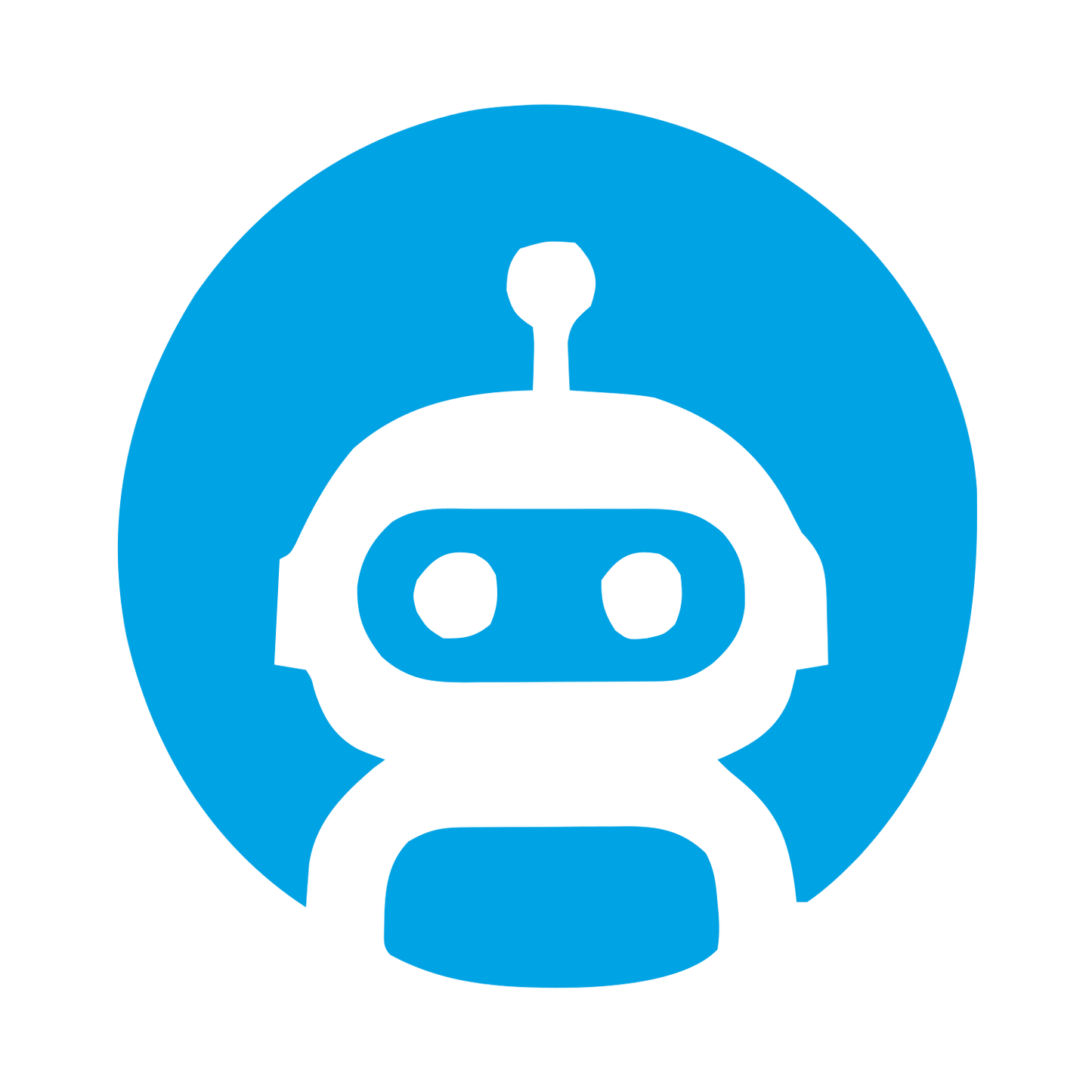 Robot Face Circle Logo #00a3e4