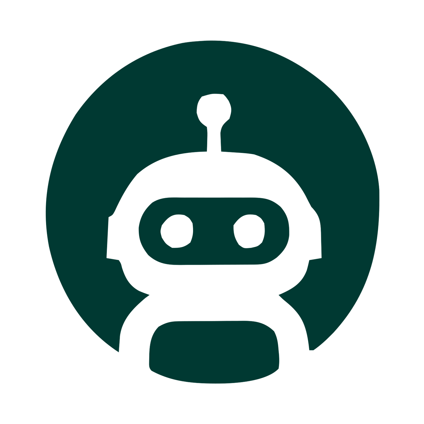 Robot Face Circle Logo #003932