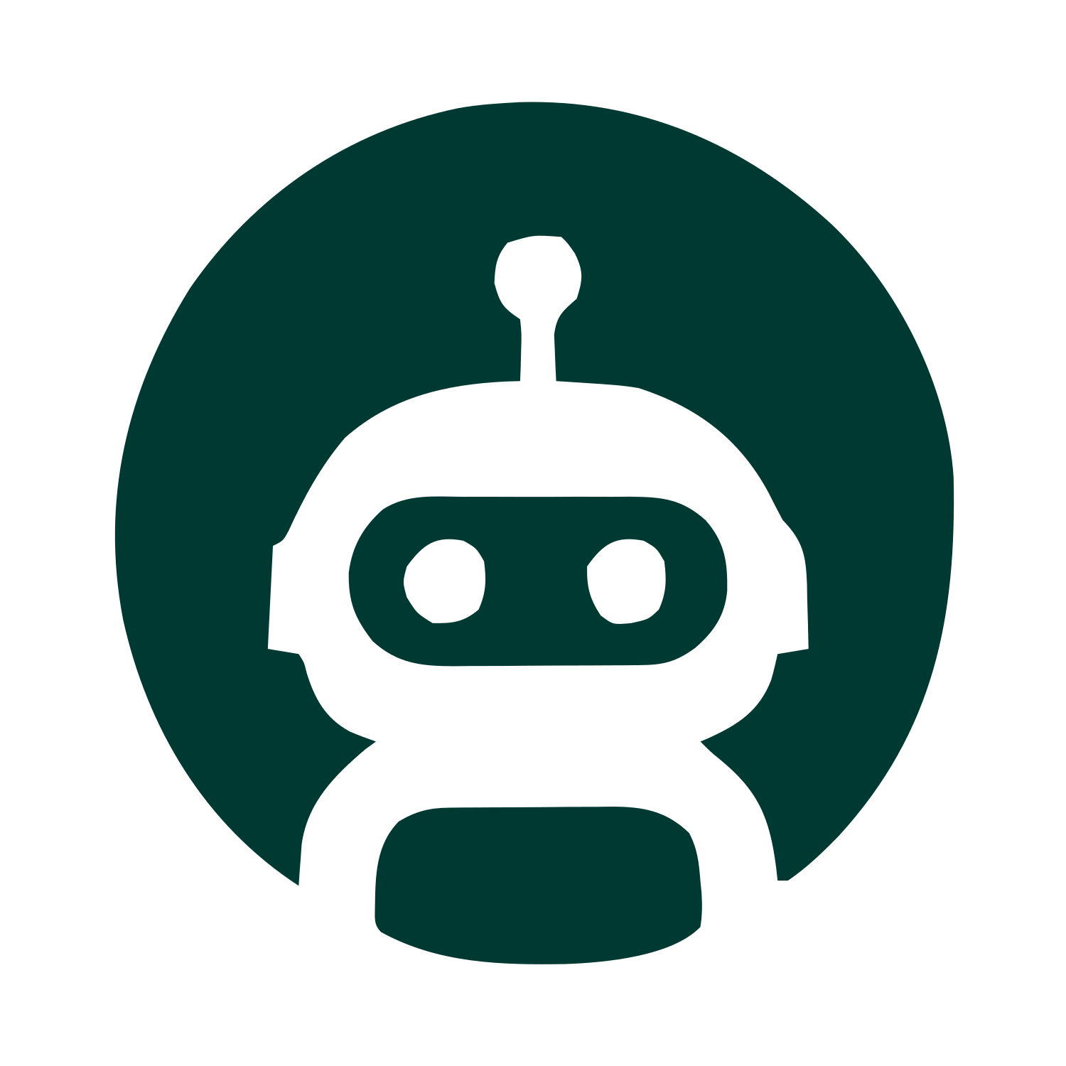 Robot Face Circle Logo #003932