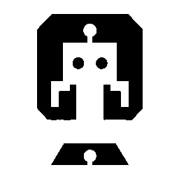 Negative Space Robot Logo