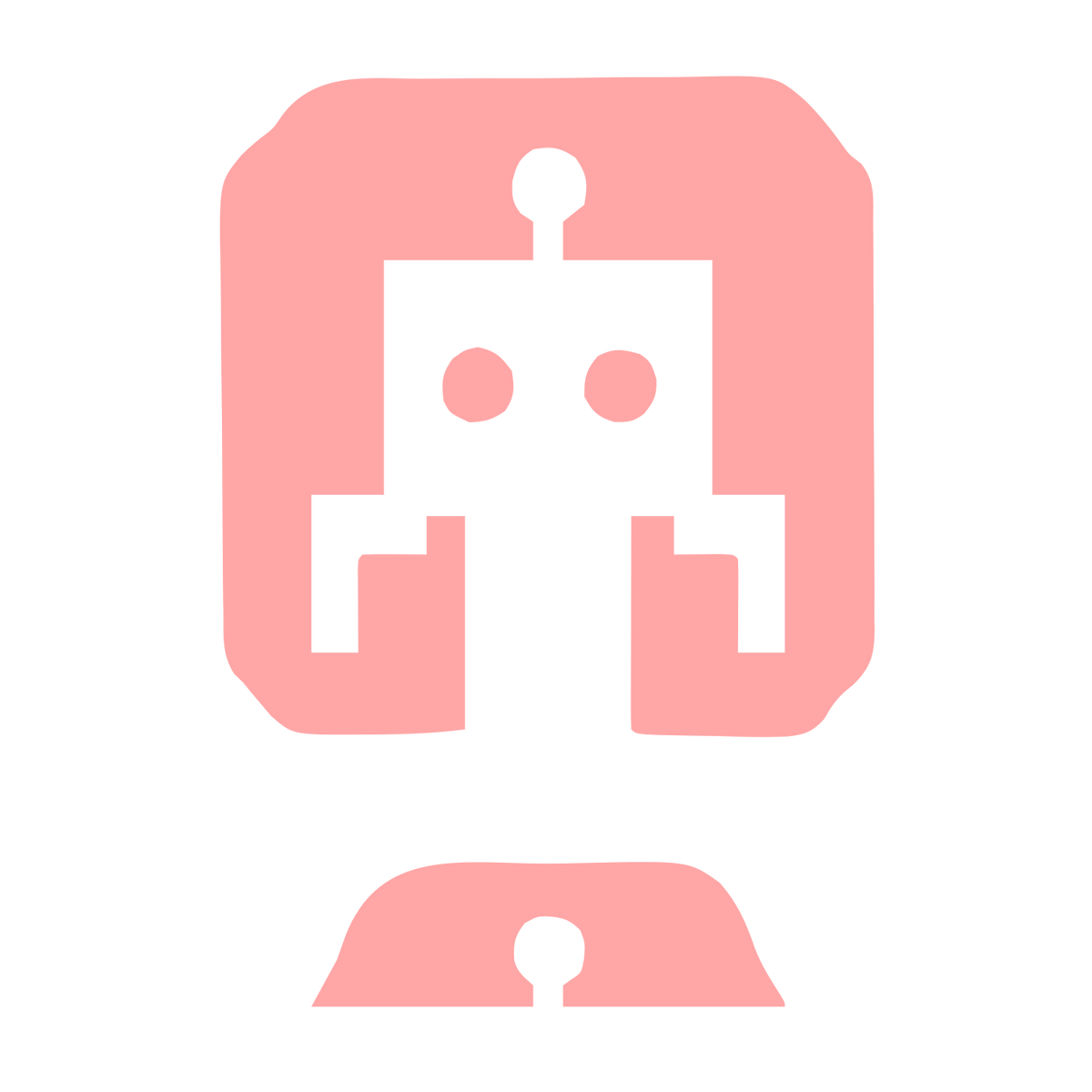 Negative Space Robot Logo #ffa6a6