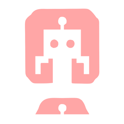 Negative Space Robot Logo #ffa6a6