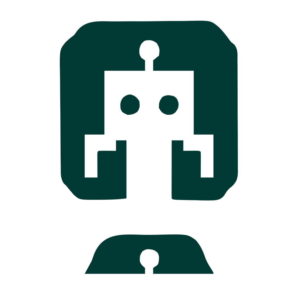 Negative Space Robot Logo #003932