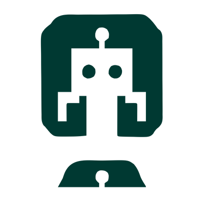Negative Space Robot Logo #003932