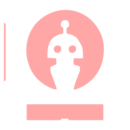 Negative Space Robot Logo #ffa6a6
