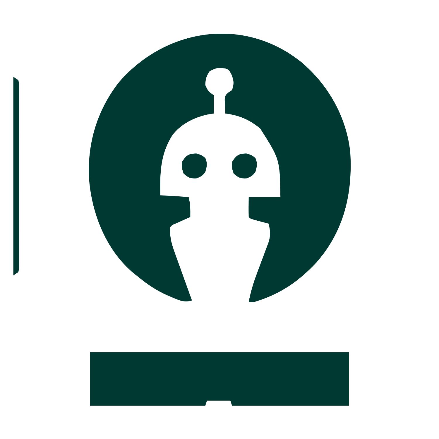 Negative Space Robot Logo #003932