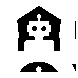 Robot House Negative Space Logo