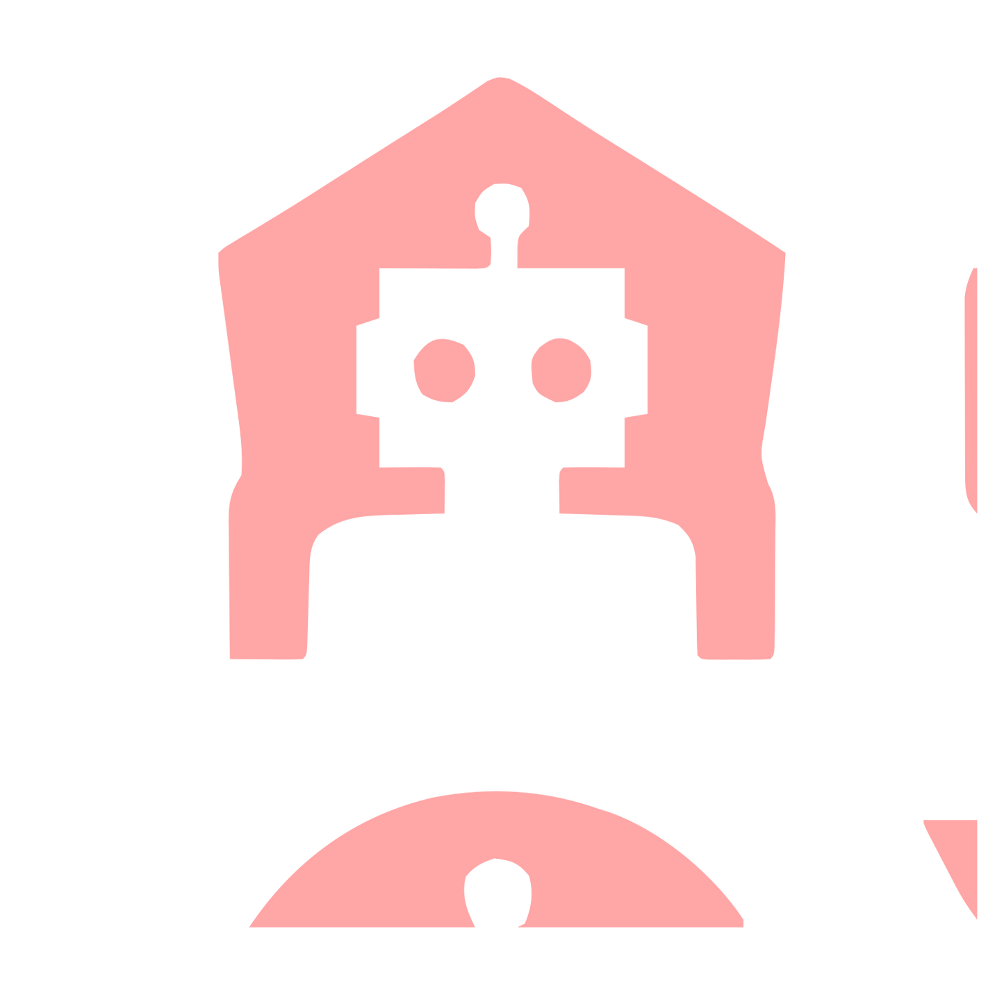 Robot House Negative Space Logo #ffa6a6