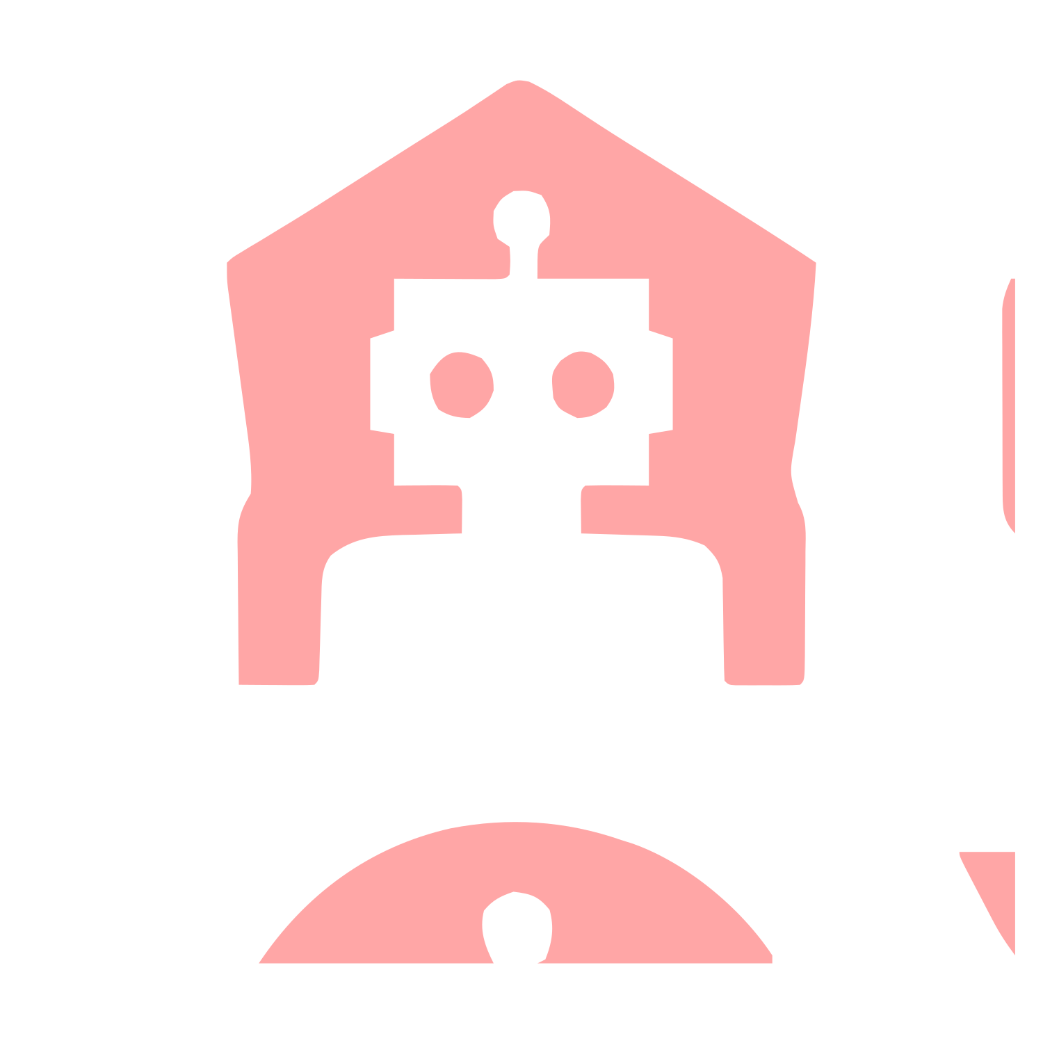 Robot House Negative Space Logo #ffa6a6