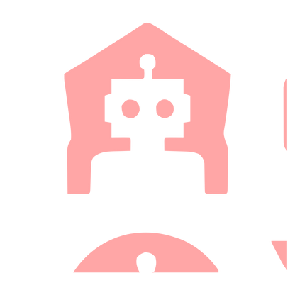 Robot House Negative Space Logo #ffa6a6