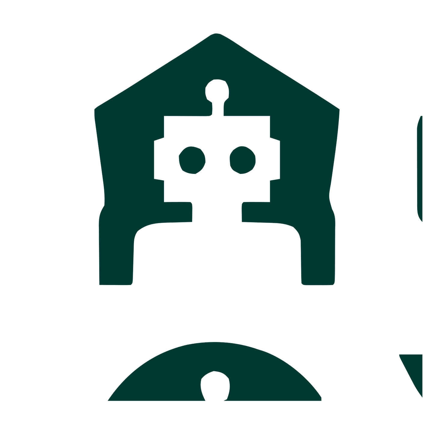 Robot House Negative Space Logo #003932