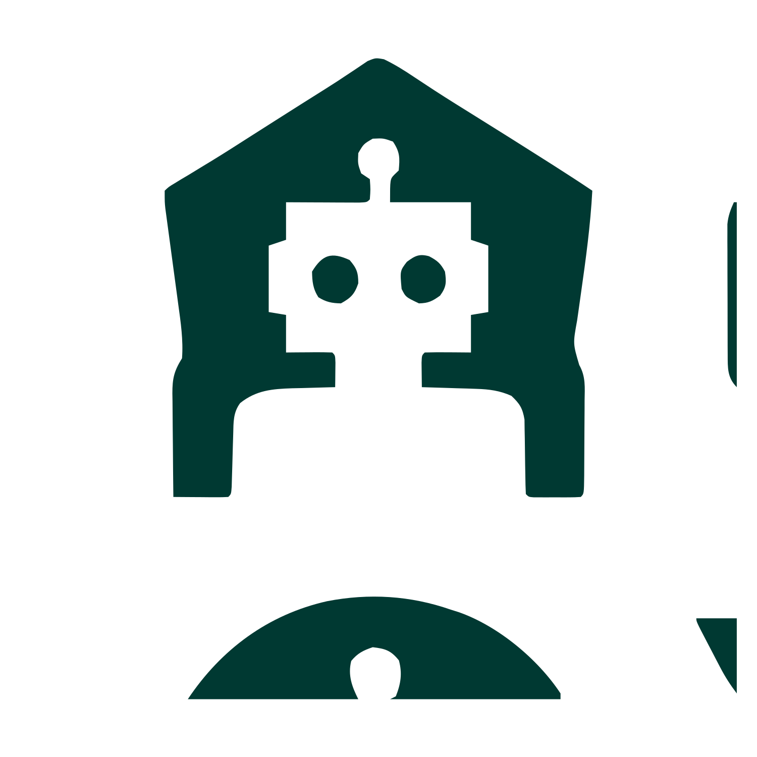 Robot House Negative Space Logo #003932