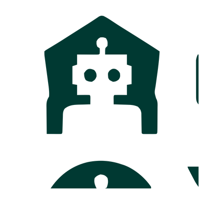 Robot House Negative Space Logo #003932