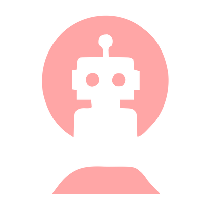 Robot Circle Negative Space Logo #ffa6a6