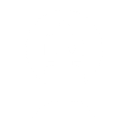 Robot Circle Negative Space Logo #ffffff
