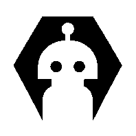 Negative Space Robot Logo