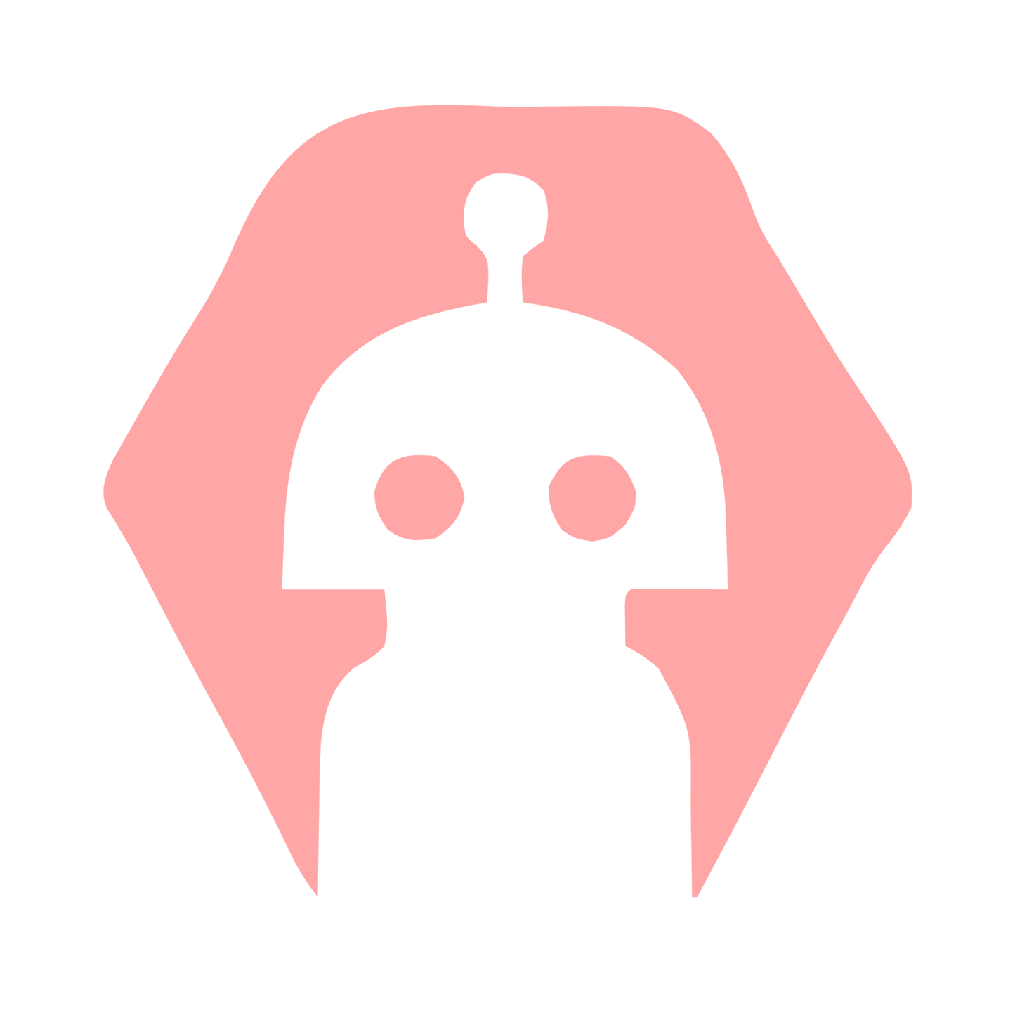 Negative Space Robot Logo #ffa6a6