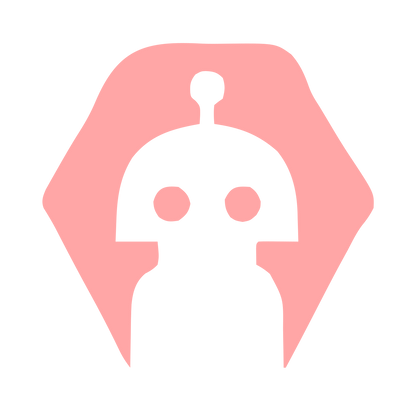 Negative Space Robot Logo #ffa6a6