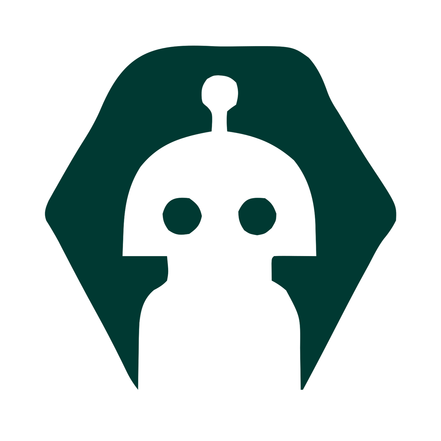 Negative Space Robot Logo #003932