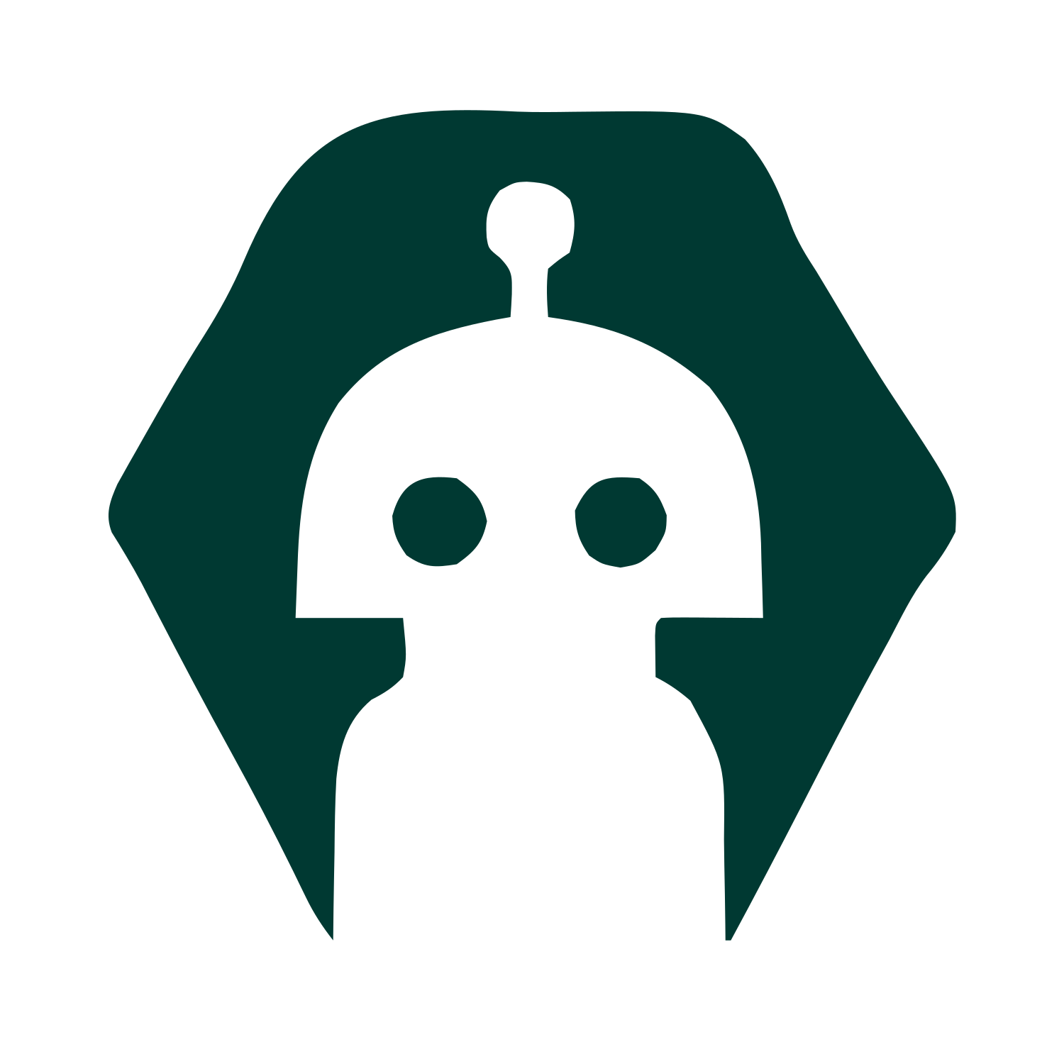 Negative Space Robot Logo #003932