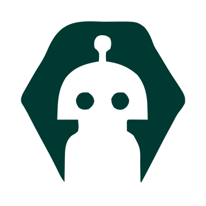 Negative Space Robot Logo #003932