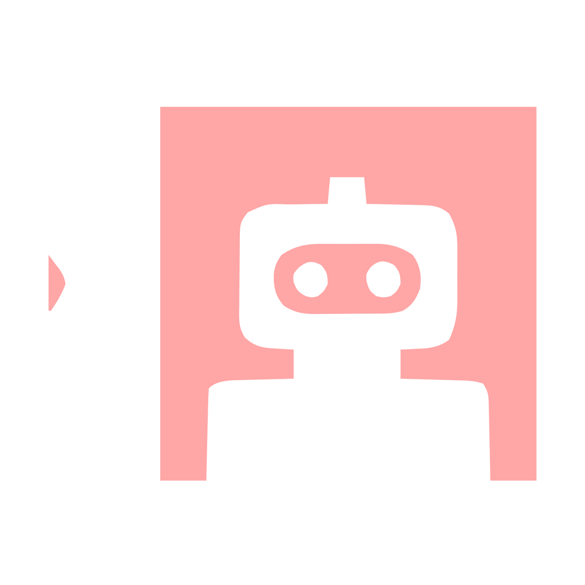 Negative Space Robot Logo #ffa6a6