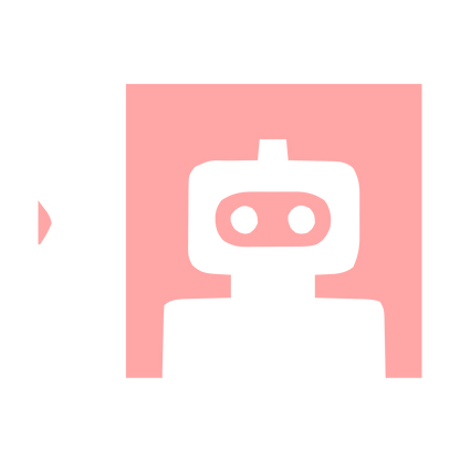 Negative Space Robot Logo #ffa6a6