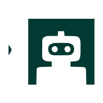 Negative Space Robot Logo #003932