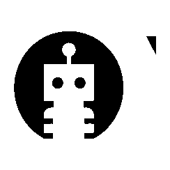 Robot Circle Negative Space Logo
