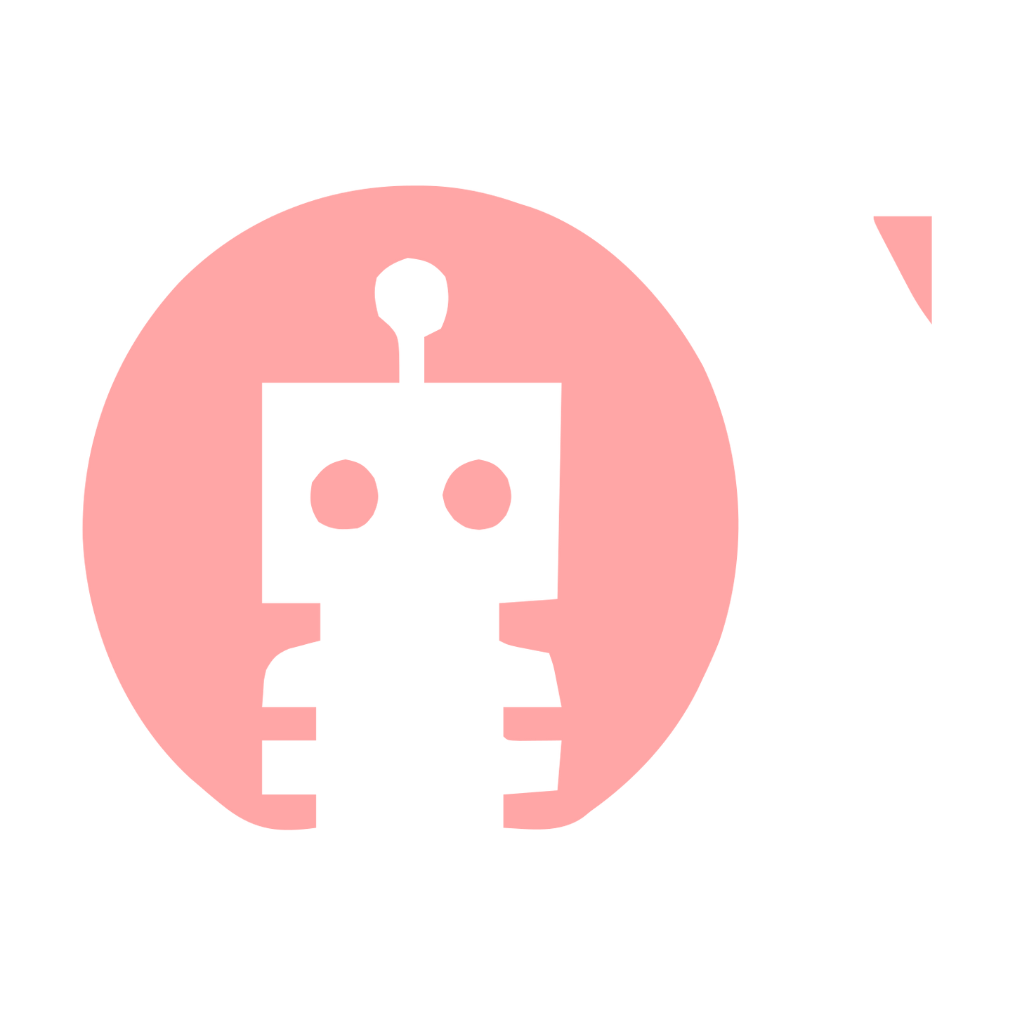 Robot Circle Negative Space Logo #ffa6a6