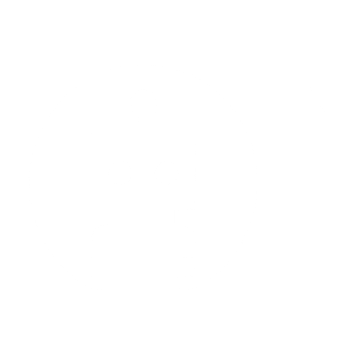 Robot Circle Negative Space Logo #ffffff