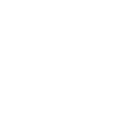 Robot Circle Negative Space Logo #ffffff