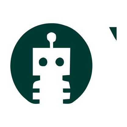 Robot Circle Negative Space Logo #003932