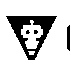 Robot Triangle Negative Space Logo