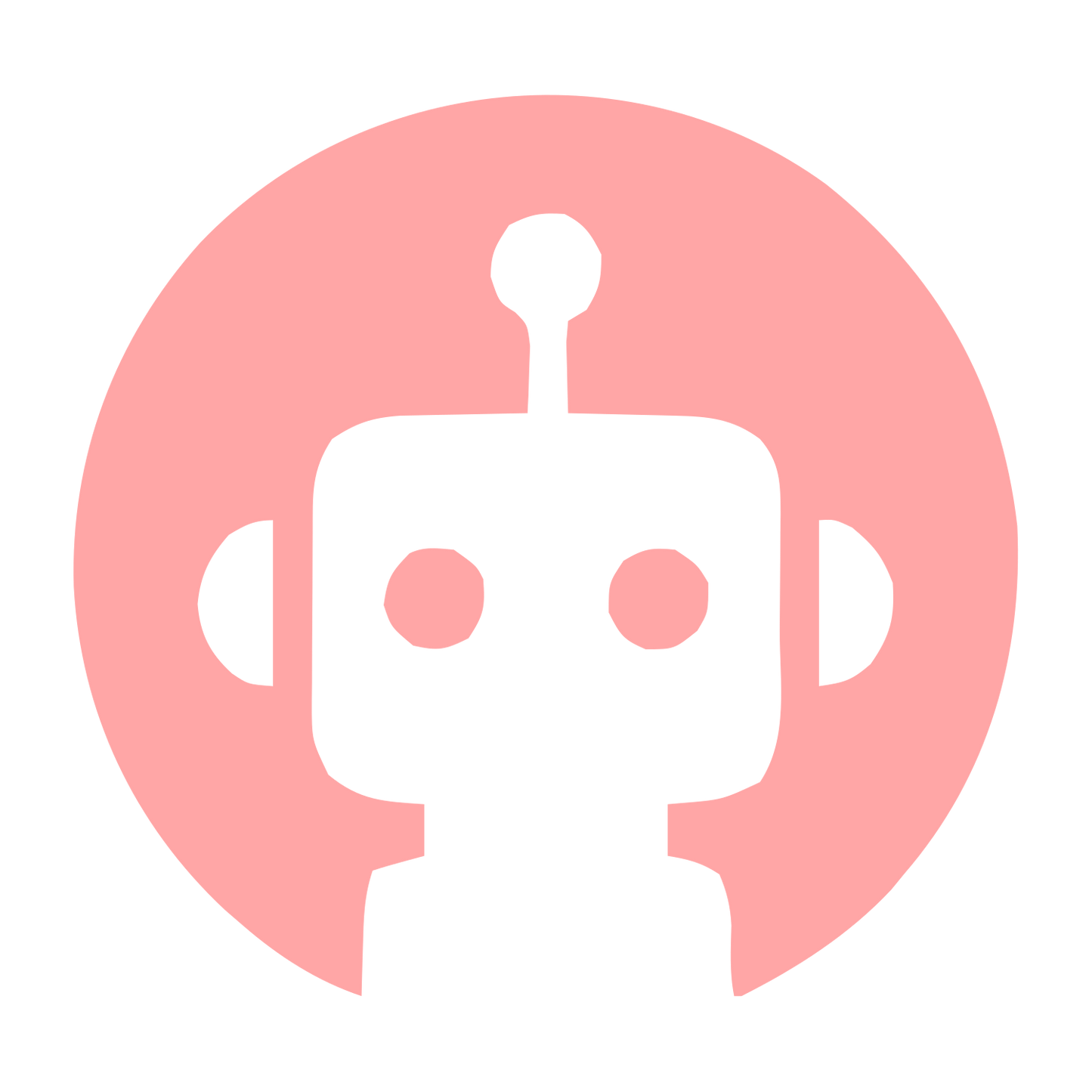Robot Face Circle Logo #ffa6a6