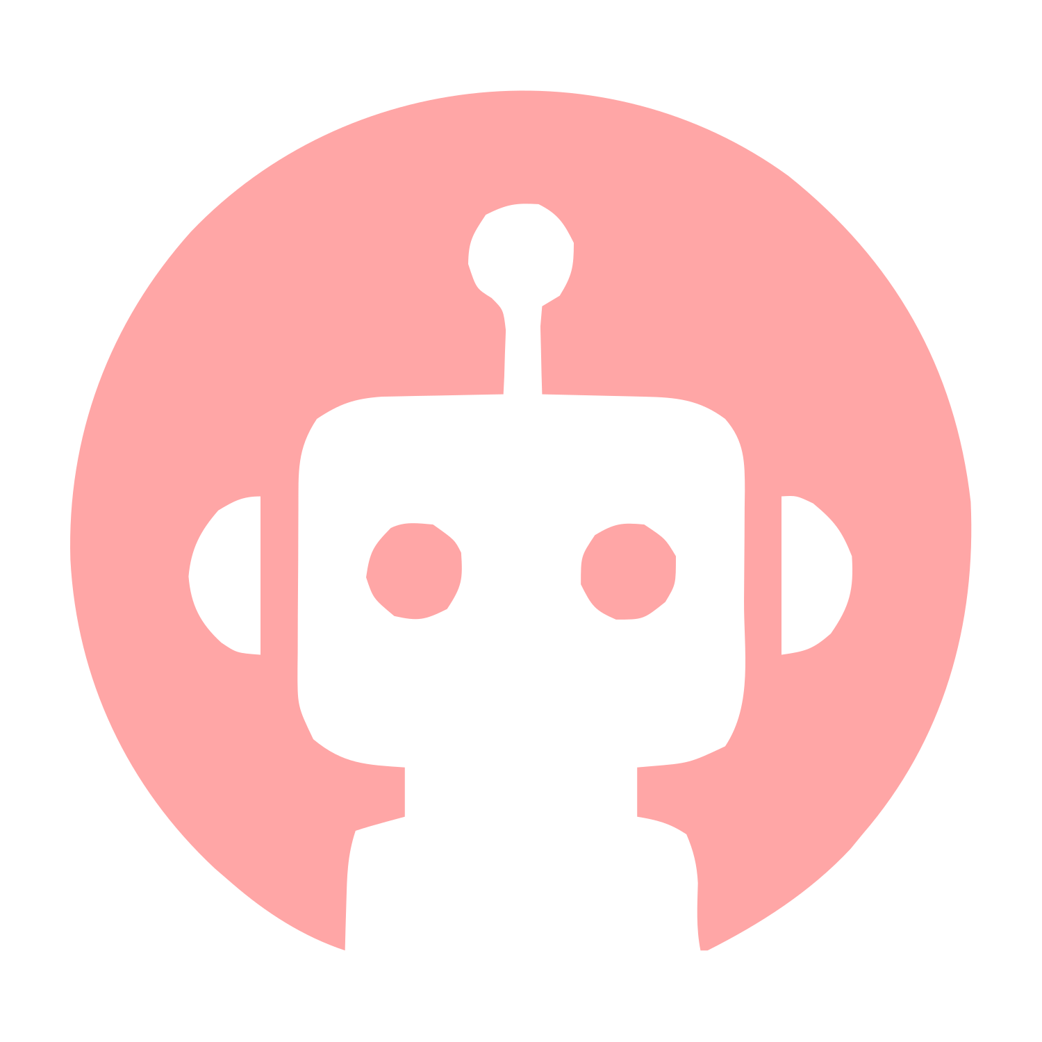 Robot Face Circle Logo #ffa6a6