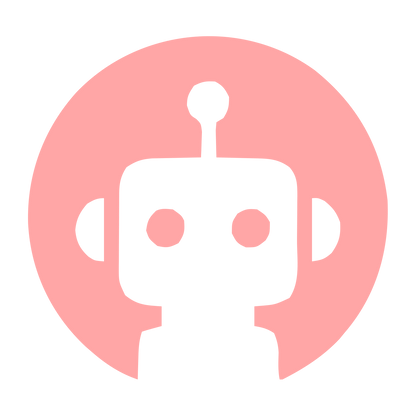 Robot Face Circle Logo #ffa6a6