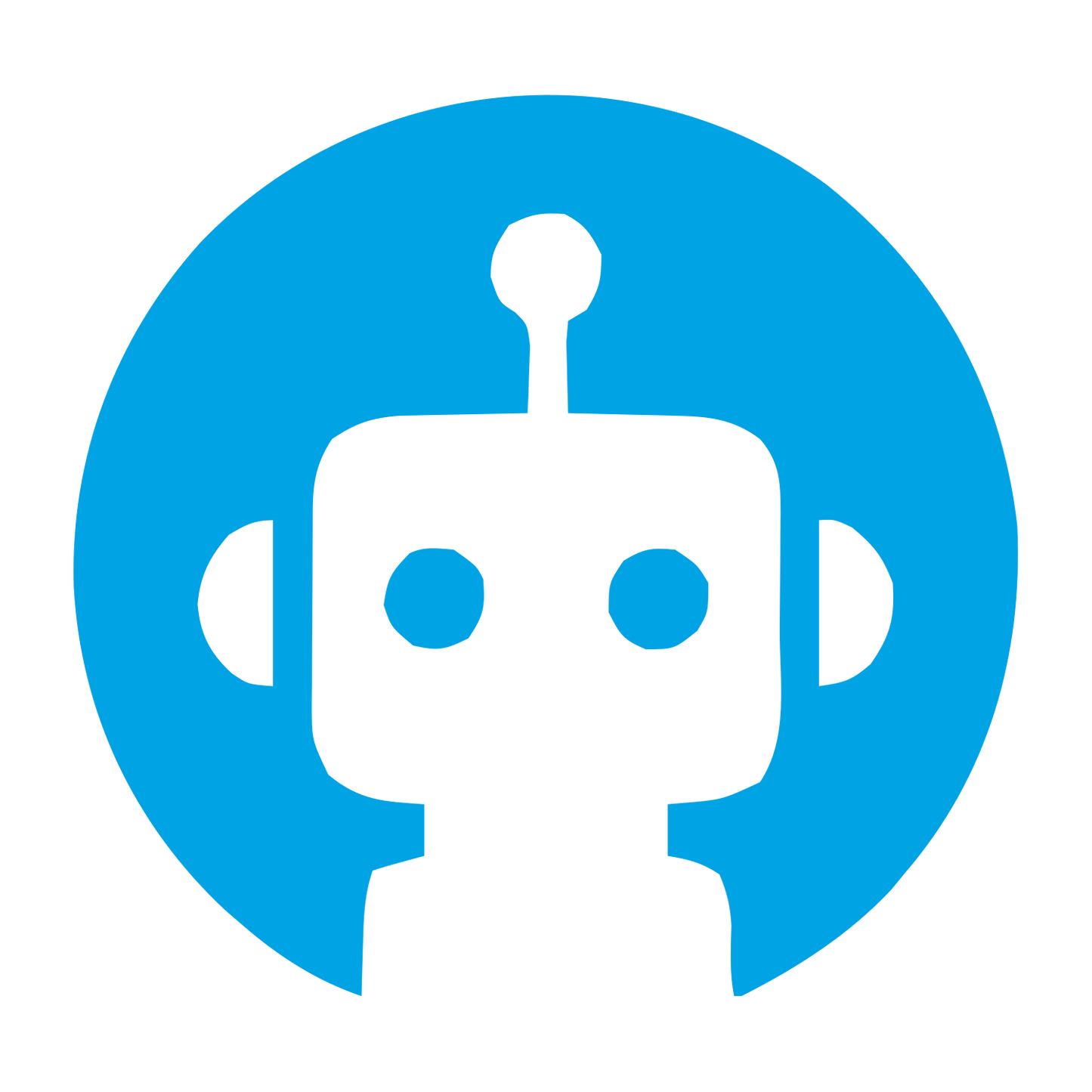 Robot Face Circle Logo #00a3e4